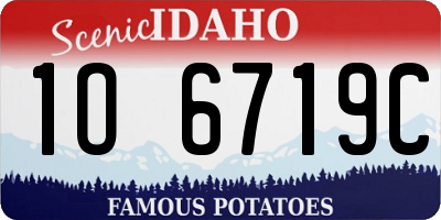 ID license plate 1O6719C
