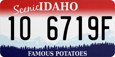 ID license plate 1O6719F