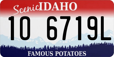 ID license plate 1O6719L