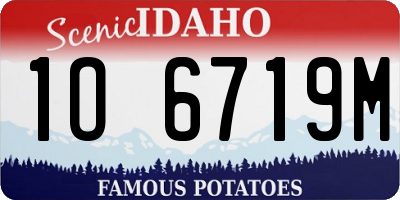 ID license plate 1O6719M
