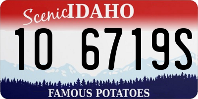 ID license plate 1O6719S