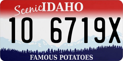 ID license plate 1O6719X