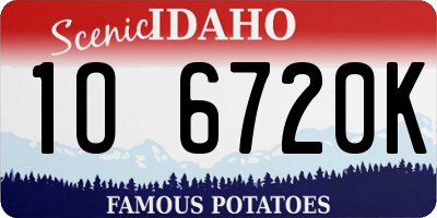 ID license plate 1O6720K