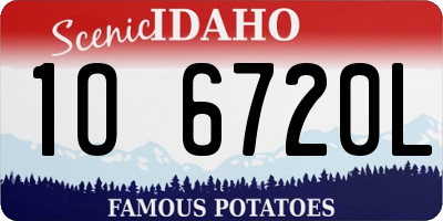 ID license plate 1O6720L