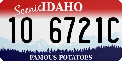 ID license plate 1O6721C