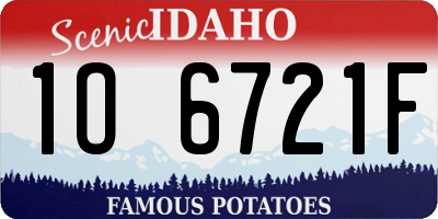 ID license plate 1O6721F
