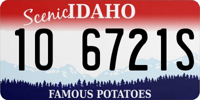ID license plate 1O6721S