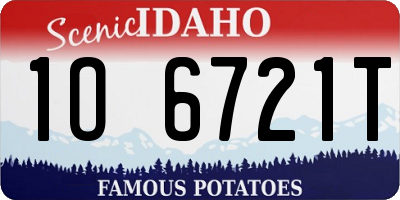 ID license plate 1O6721T