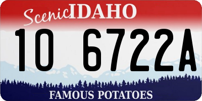 ID license plate 1O6722A
