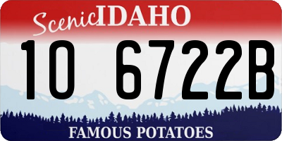 ID license plate 1O6722B