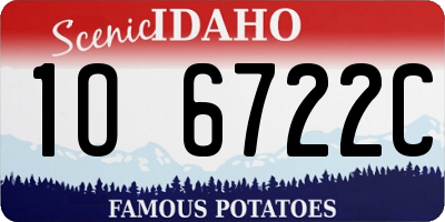 ID license plate 1O6722C