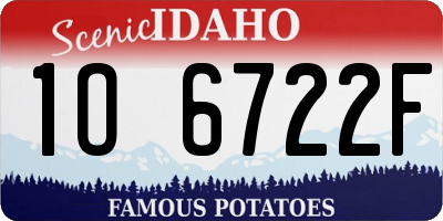 ID license plate 1O6722F