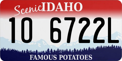 ID license plate 1O6722L
