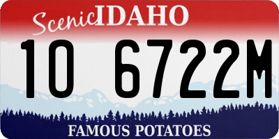 ID license plate 1O6722M