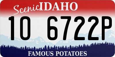 ID license plate 1O6722P