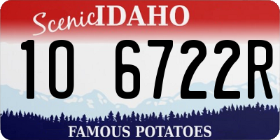 ID license plate 1O6722R