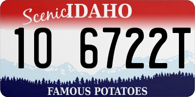 ID license plate 1O6722T