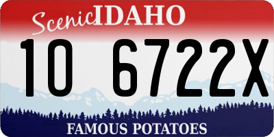 ID license plate 1O6722X