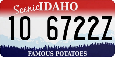 ID license plate 1O6722Z