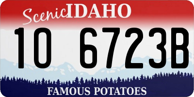 ID license plate 1O6723B