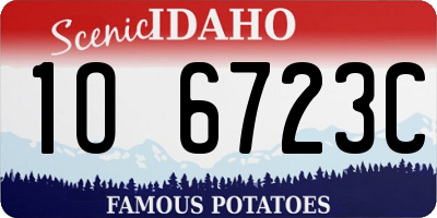 ID license plate 1O6723C