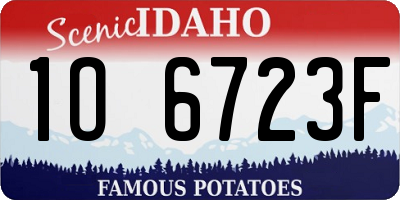 ID license plate 1O6723F