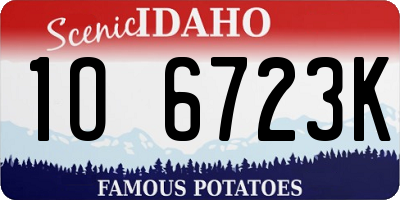 ID license plate 1O6723K