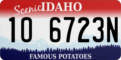 ID license plate 1O6723N