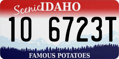 ID license plate 1O6723T