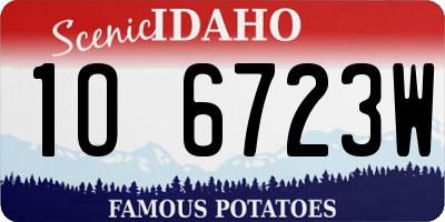 ID license plate 1O6723W