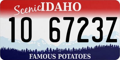 ID license plate 1O6723Z