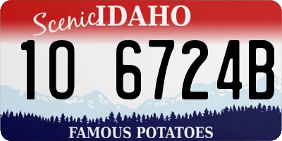 ID license plate 1O6724B