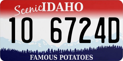 ID license plate 1O6724D