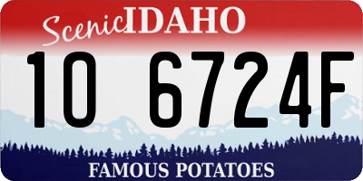 ID license plate 1O6724F