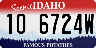 ID license plate 1O6724W