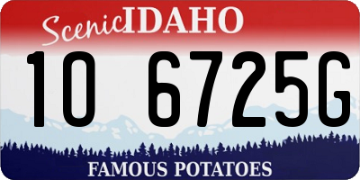 ID license plate 1O6725G