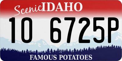 ID license plate 1O6725P