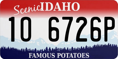 ID license plate 1O6726P