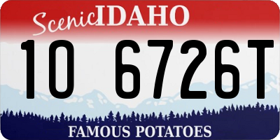 ID license plate 1O6726T