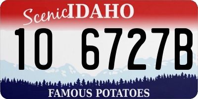 ID license plate 1O6727B
