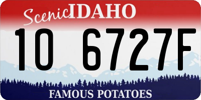 ID license plate 1O6727F