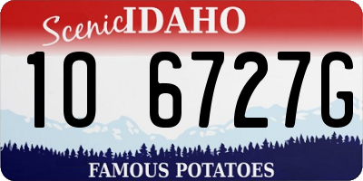 ID license plate 1O6727G