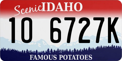 ID license plate 1O6727K