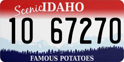 ID license plate 1O6727O