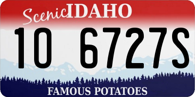 ID license plate 1O6727S