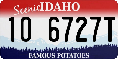 ID license plate 1O6727T
