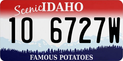ID license plate 1O6727W