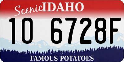 ID license plate 1O6728F