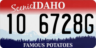 ID license plate 1O6728G