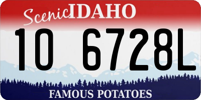 ID license plate 1O6728L